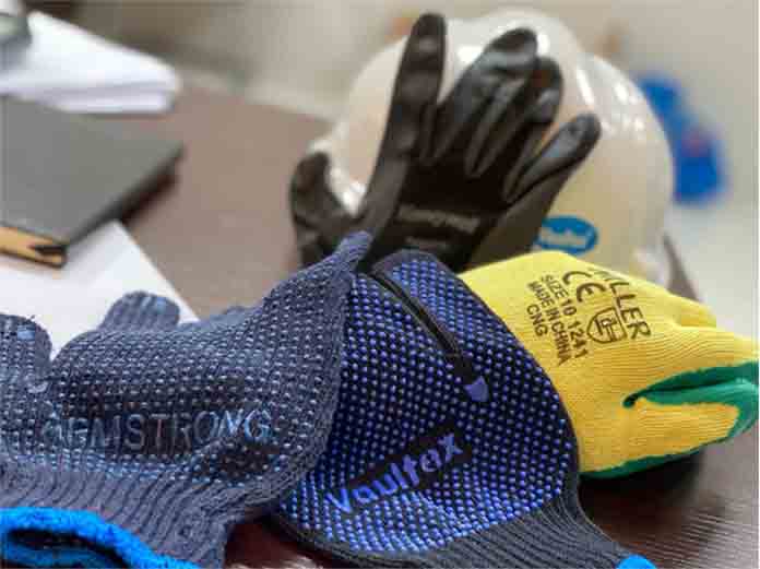 Safety Gloves and Construction Safety Helmets